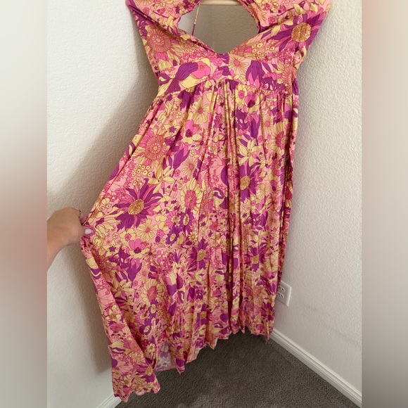 HELLO MOLLY Sunset Shadows Maxi Dress Purple floral size 4 resort summer - Picture 7 of 9